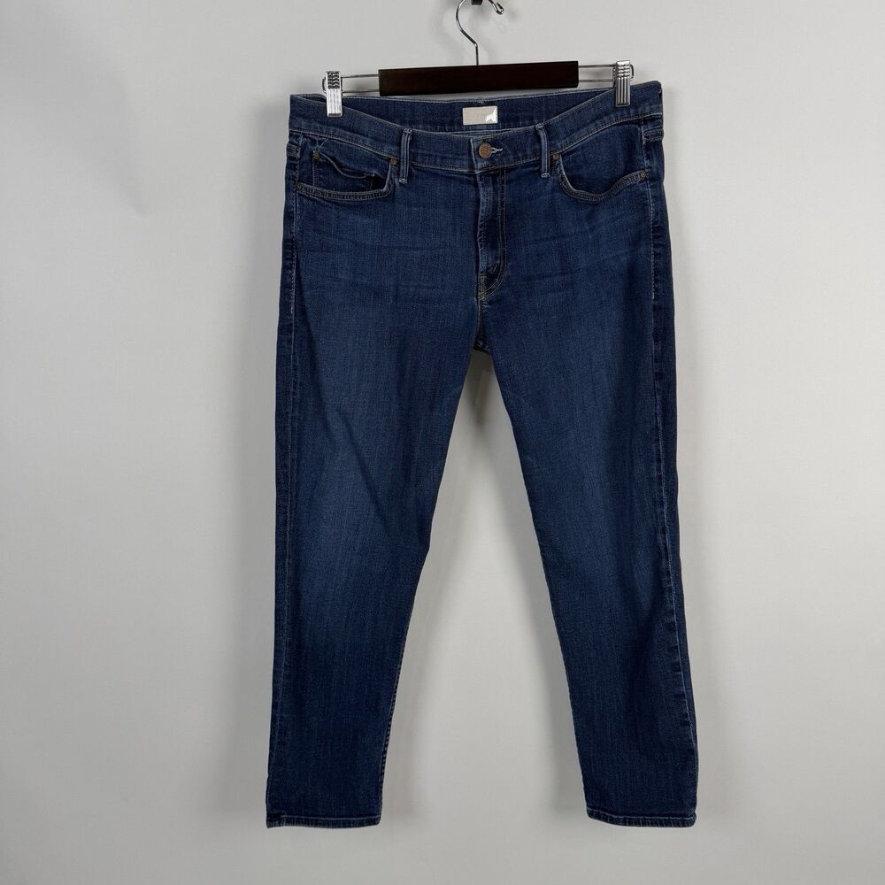 MOTHER The Dropout Cropped Straight Leg Jeans 29 Flowers From The Storm Denim